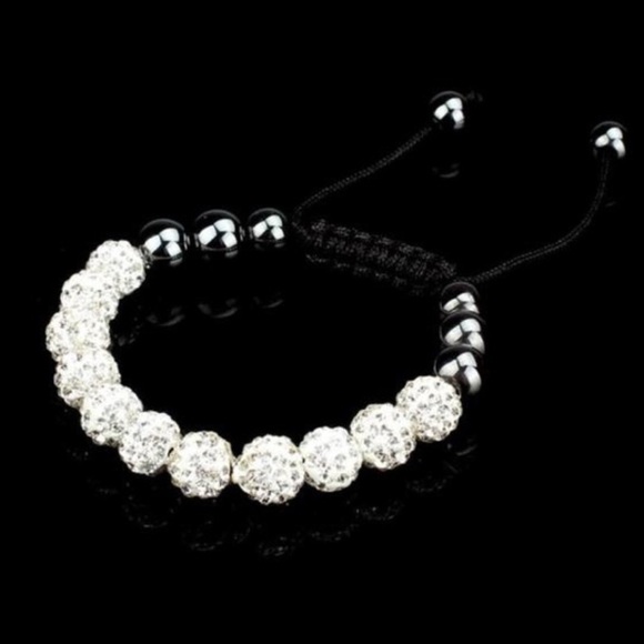 Wedding Jewelry - 10mm Crystal Bead Friendship Adjustale Bracelet