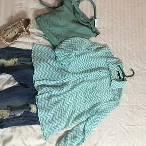 Chiffon chevron top