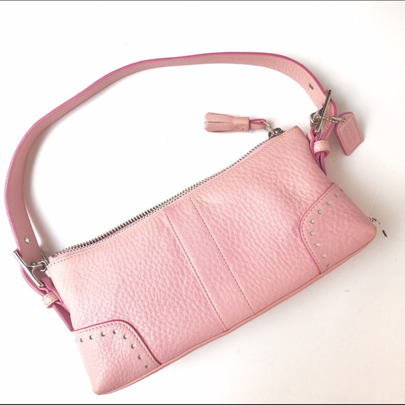 Coach Leather Small Baguette in Pink