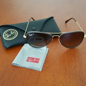 Ray Ban Polarized Aviator Flat Metal