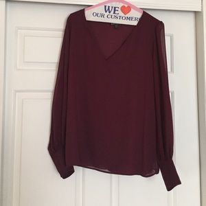 Express blouse with sheer sleeves