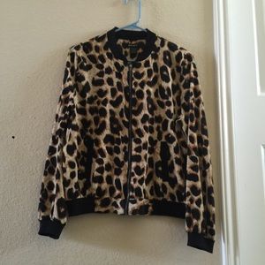 ‼️SALE‼️Leopard Bomber Jacket