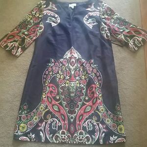 Ann Taylor  Loft navy paisley tunic dress new