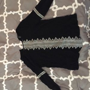 forever 21 b&w boho mid sleeve top