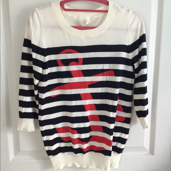 J.Crew Factory Anchor Intarsia crew neck sweater
