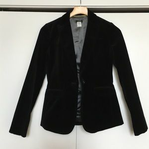 J Crew black velvet blazer