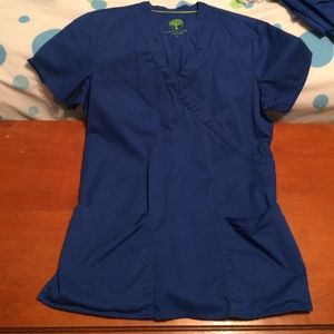 Healing Hands Blue Scrub Top