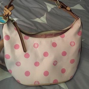 Dooney & Bourke light pink polka dot shoulder bag
