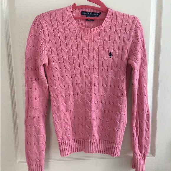Polo Ralph Lauren pink cable knit sweater