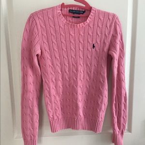 Polo Ralph Lauren pink cable knit sweater