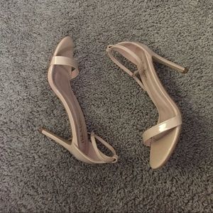 Open Toe Single Strap Nude Heels