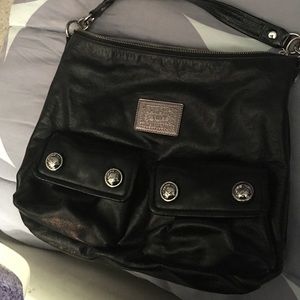 COACH poppy black hobo bag