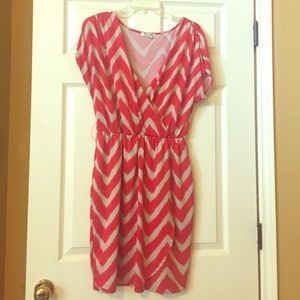 Chevron faux wrap dress