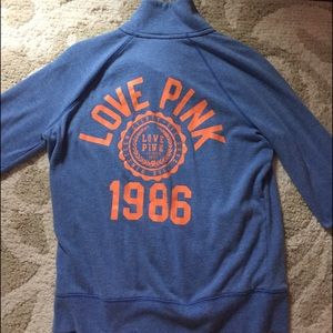 V.S PINK Zipper-Up Sweatshirt w/ Back Detail