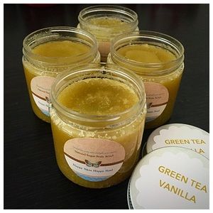 Natural Green Tea Vanilla homemade Sugar Scrub