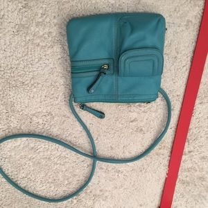 Bright turquoise cross body bag ! Tignanelle !!!