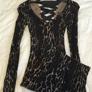 Guess Leopard dress with tie up back