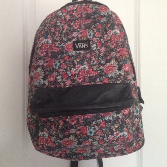 Vans Floral/Faux Leather Book Bag