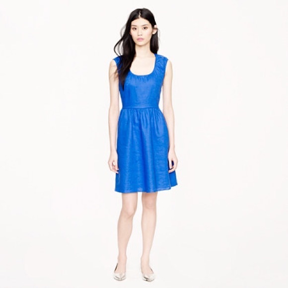 J. Crew Dresses & Skirts - J. Crew Linen Cap-Sleeve Dress in Cobalt