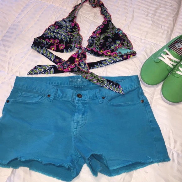 Lucky Brand Teal cutoff shorts