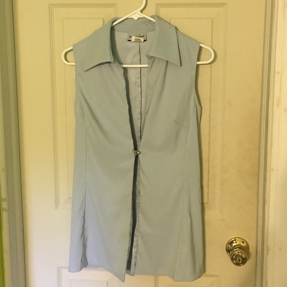 Light Blue Blazer Vest
