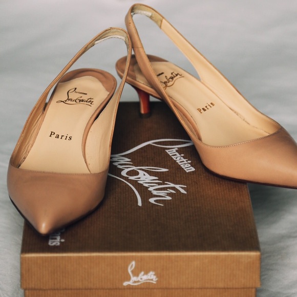 Christian Louboutin nude slingbacks