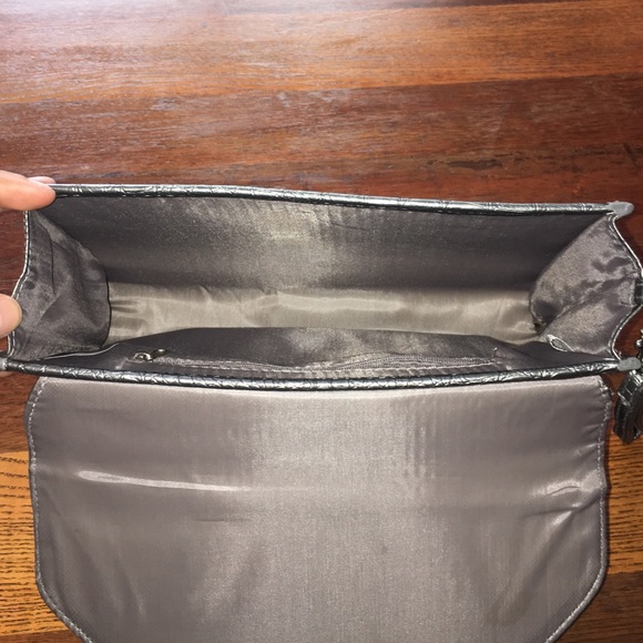 Maurice's Gray & Sequence Clutch With Wrist Strap - image 3