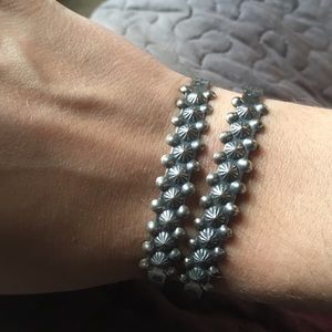 Vintage Hammered bracelets silver