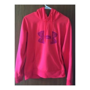 Bright pink under armour sweatshirt