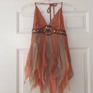 Bebe beaded halter top