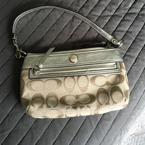 Coach silver wristlet