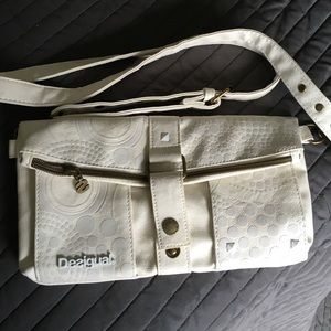 Desigual all white clutch/cross body