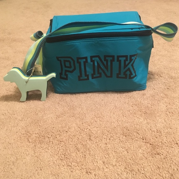 A PINK blue and green cooler
