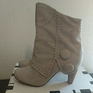 Not Rated high ankle cream boots