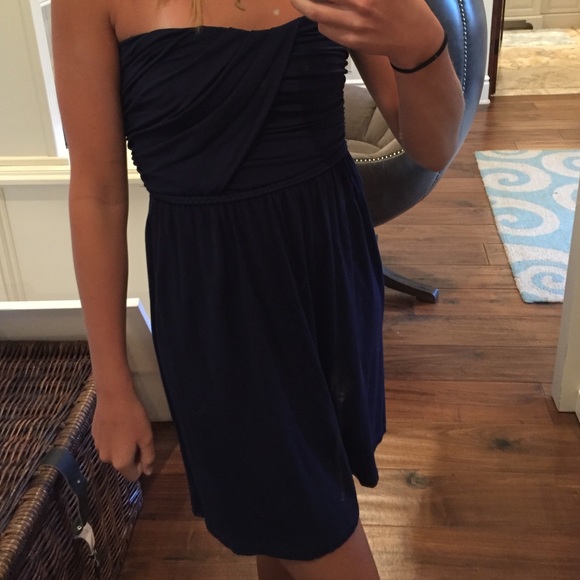 Tart navy blue strapless dress