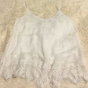 Lucky Brand Chiffon Lace Cami