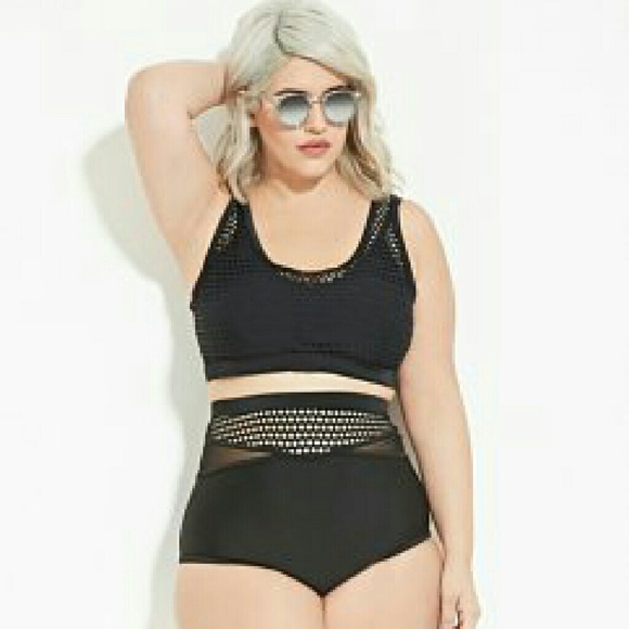 Forever 21 plus mesh bikini set