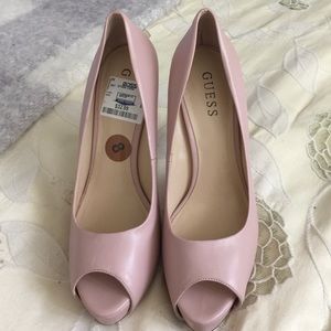 Pink Nine West Peep Toe Heels