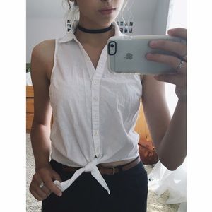 White Short Sleeved button down