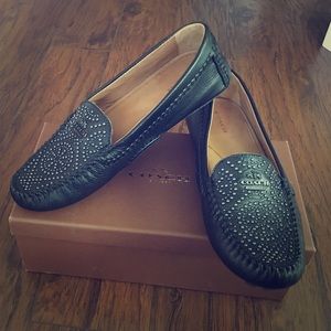 Authentic Coach Alana Pebble Grain Leather Loafers