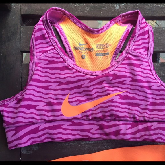 Purple and Orange Nike Pro Sports Bra