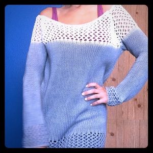 Gypsy Ombré off the shoulder Long Sleeve Knit