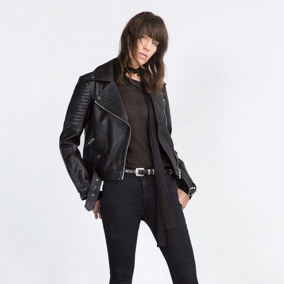 Zara Vegan Leather Moto Jacket