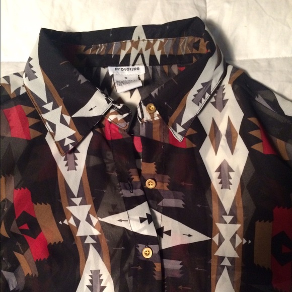 Sheer Aztec print blouse