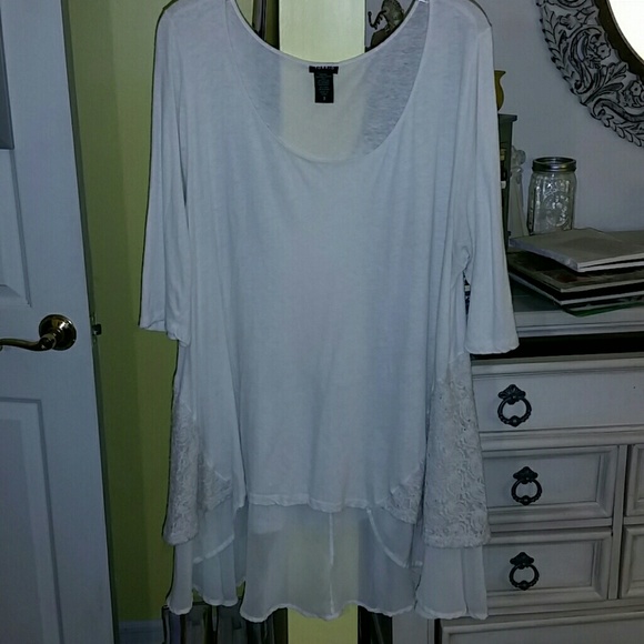 White Lace Bottom Shirt