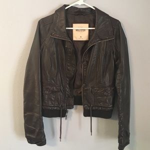 Faux Leather Bomber Motorcycle Jacket
