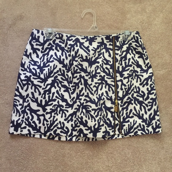 Lilly Pulitzer🌴 navy coral skirt Sz. 4