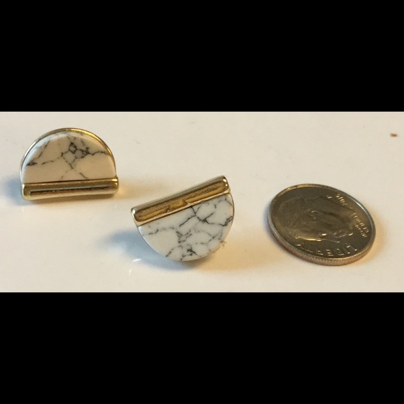 ❌SOLD❌ Marble earrings gold plated - Picture 3 of 3