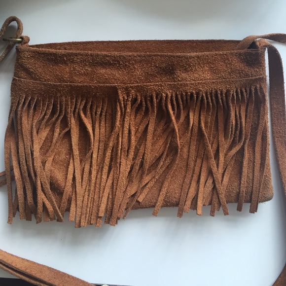 Brown suede fringe bag Brandy
