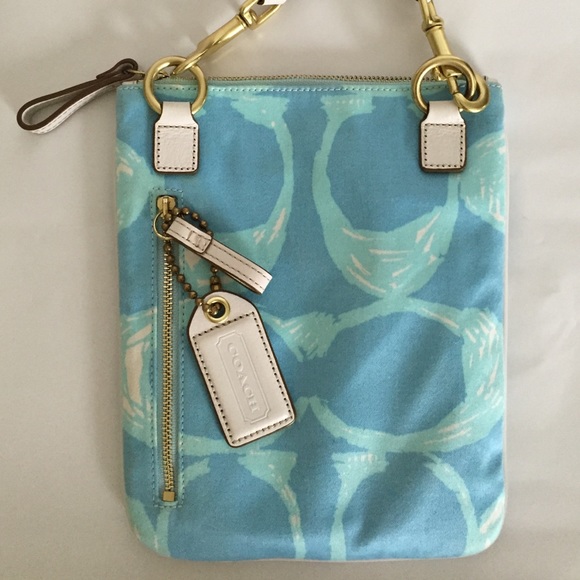 Coach Bags Coach Blue Logo Cross Body Bag Poshmark